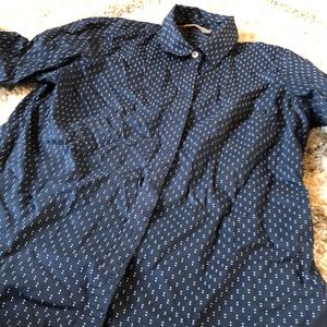 Dalia Navy + White Pattern Buttondown